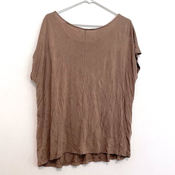LANE BRYANT Plus Size Solid Brown Sequin Embellished Short Sleeve Blouse 22 / 24 - Picture 11 of 15